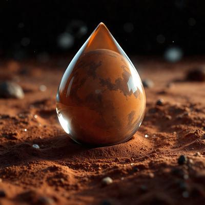 The primary subject of the image is a glass globe, which is sitting on a dirt surface. The setting is a desert-like environment, with a rocky background. The visual style is a photo, capturing the unique combination of the glass globe and the natural surroundings. The colors in the image are predominantly earth tones, creating a mood of simplicity and harmony with nature.